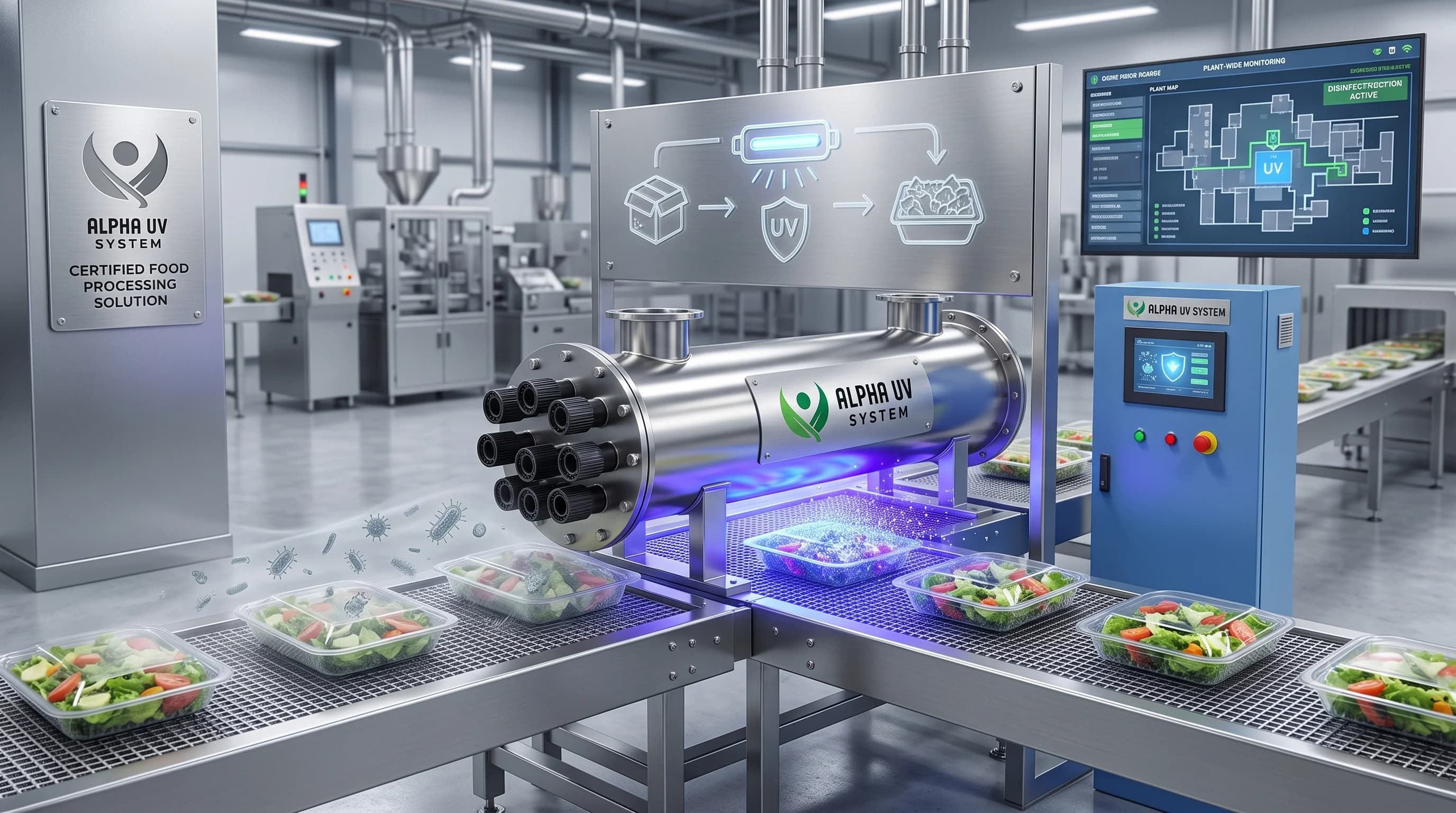 UV Disinfection for Food Processing Conveyors — Surface Disinfection Without Water or Chemicals 2026 — UV water treatment guide