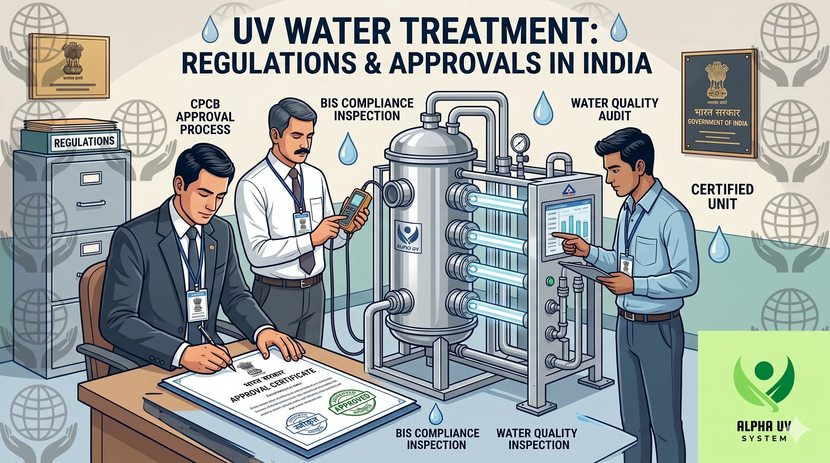 Is UV Water Treatment Approved in India? Regulatory Guide (FSSAI, BIS, CPCB, Schedule M) — UV water treatment guide