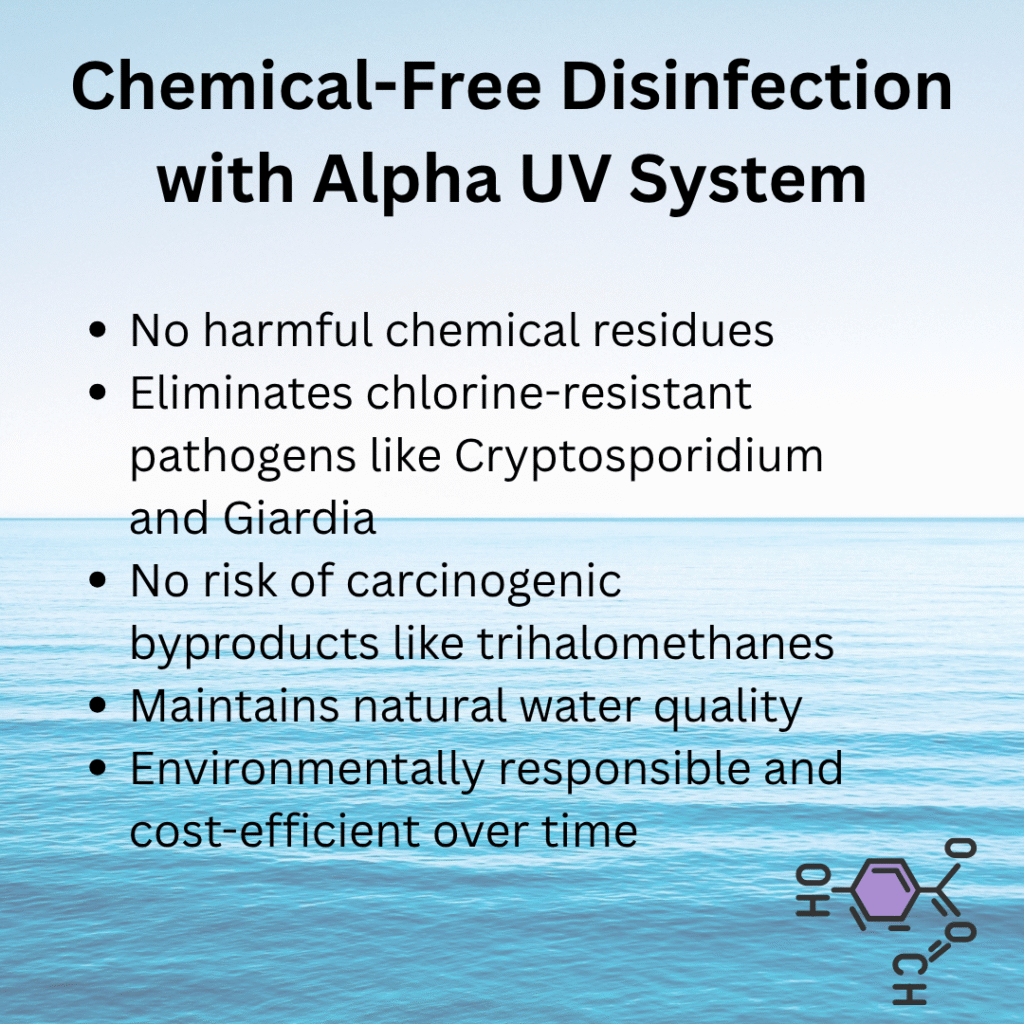 Alpha UV system is better than chemical disinfection system